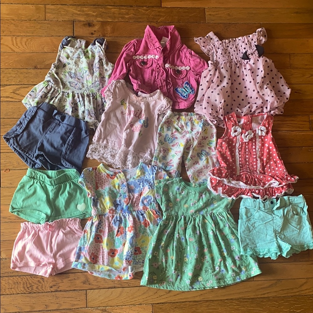 12 piece baby girl bundle; 12 months; summer, spring